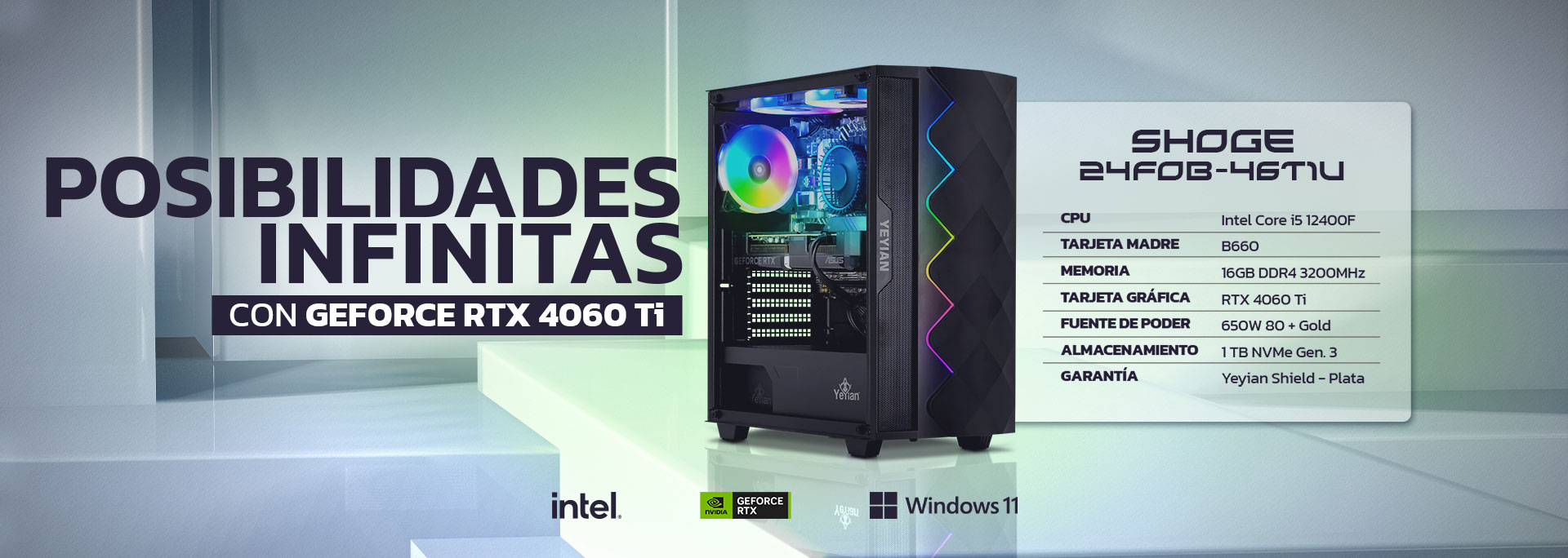 Los mejores mayoristas en tecnología en México PC GAMER YEYIAN SAI X12-01  ABYSS/INT I5 12400F/16GB DDR4/1TB NVME/W11H