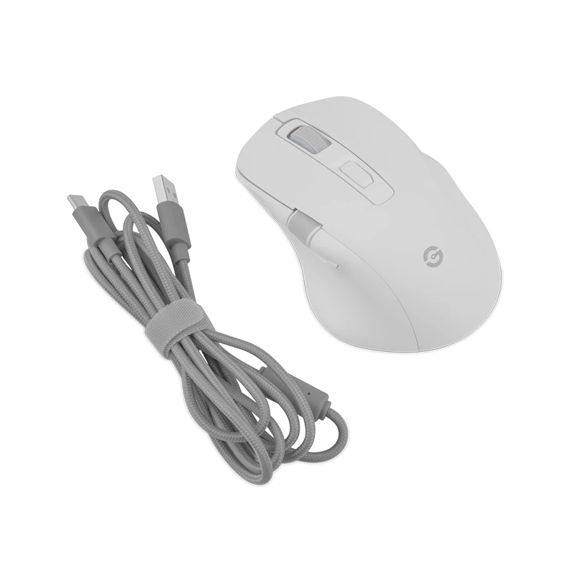 Mouse Inalámbrico Ergonómico Ajustable | 6,400 DPI - USB C - Blanco